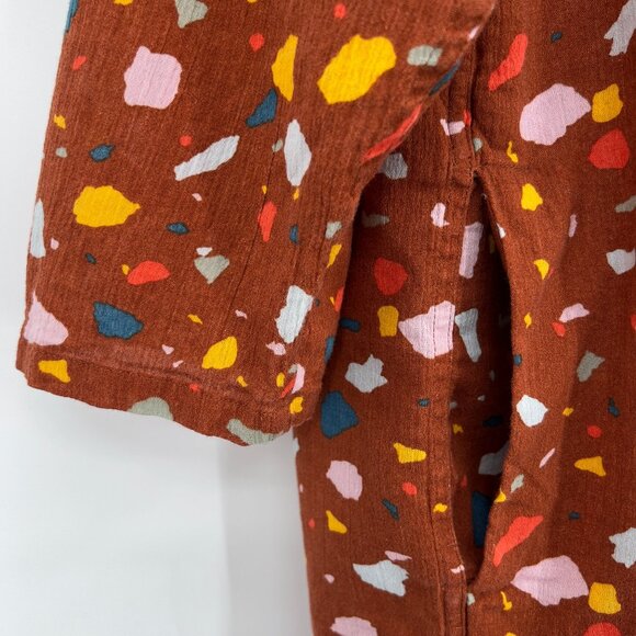 Madewell Short Robe Jacket Terazzo Bunt Umber Open Front Kimono Jacket Small - Picture 8 of 11